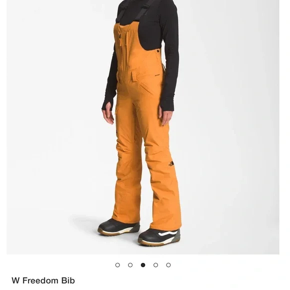 The North Face Women's Ski Bib in Orange - Picture 3 of 6
